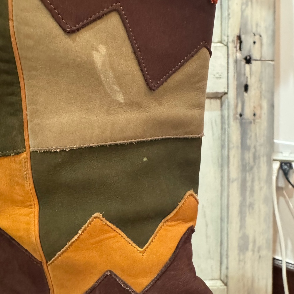 Roberto Suede Patchwork High Boots | Size 8.0 wes… - image 6